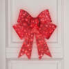 Pre-Lit Large Christmas Bow Decoration, Holiday Decor w/ 8 Functions 24in
