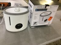 Vissani 2 Gal. Ultrasonic Humidifier 360 Degree Turning Dual Nozzle Cool & Warm Mist for Large Room (600 sq. ft.) in Grey/White