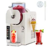 Hooure 68 oz. White Large Capacity Self-Cleaning Snow Cone Machine and Ice Cream Maker with 6 Smart Modes, No Ice Required