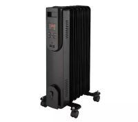 Konwin 1500-Watt Black Indoor Electric Oil-Filled Radiator Convection Radiant Space Heater with Remote Control
