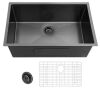 Glacier Bay 27 in. Undermount Single Bowl 18 Gauge Gunmetal Black Stainless Steel Kitchen Sink