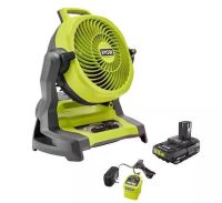 RYOBI ONE+ 18V Cordless 7-1/2 in. Bucket Top Misting Fan Kit with 1.5 Ah Battery and Charger