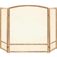 3-Panel Simple Steel Mesh Fireplace Screen w/ Worn Finish - 47.5x27.25in