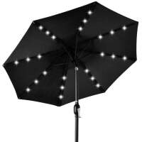Solar LED Lighted Patio Umbrella w/ Tilt Adjustment, UV-Resistant - 10ft