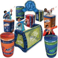NERF BUNKR Battle Zones 8-Piece Inflatable Barricade Shield Bunker Set