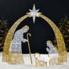 Lighted 2D Christmas Nativity Scene Outdoor Decor w/ Twinkling LED Lights