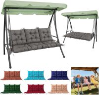 3 Seater Porch Swing Cushion,Thick Cushion for Patio Swing Furniture,3-Person Outdoor Swing cushiosn with Ties & Storage Bag,for Patio, Porch, Backyard, Garden,Outdoor