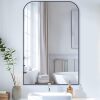 Bathroom Mirror, Wall Mirrors, Black Metal Framed Wall-Mounted Mirrors, Bathroom Vanity Mirror for Over Sink, Living Room, Bedroom, Entryway