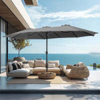 PHI VILLA 15ft Double-Sided Extra Large Patio Twin Umbrella