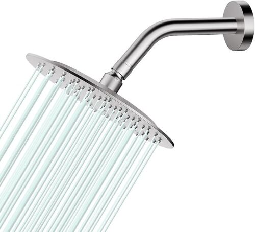 All Metal Rain Shower Head - Heavy Duty Stainless Steel, Easy Install, High Water Flow, Ultra-Thin Modern Design for Bathroom