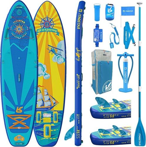 ourney 34"/35" Extra Wide Paddle Board for Better Balance,Stand Up Paddle Board with Premium SUP Accessories, Inflatable Paddle Boards for Adults of All Skill Levels