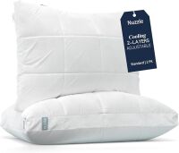 Nuzzle Cooling Adjustable Pillow for Side Sleepers, Luxury Standard Size Set of 2