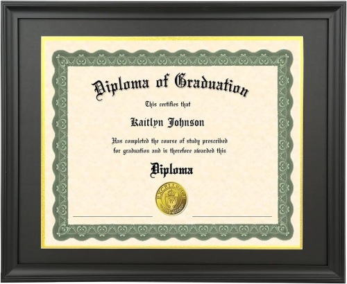 12x15 Solid Wood Diploma Frame, 16x20 Inch Without Mat