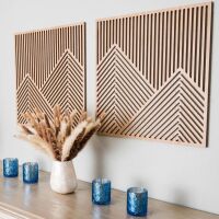 Wood Mountain Wall Art Panels, 2 pc, 23.5&rdquo; x 23.5&rdquo;