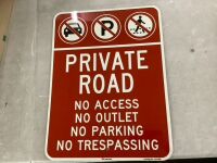 Private Road Sign, 24" x 18"