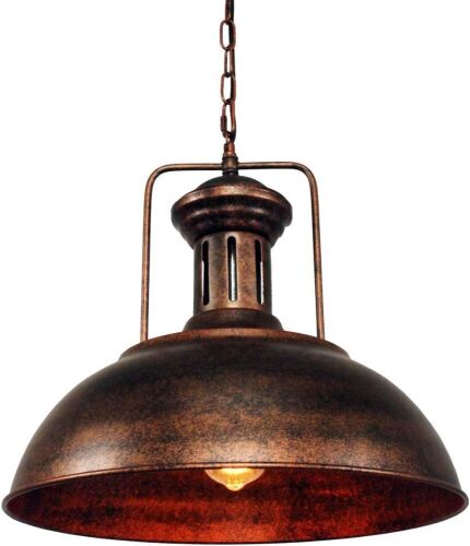 Industrial Nautical Barn Pendant Light Single with Rustic Dome Bowl Shape