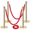 4 Gold Stanchion Posts & 3 Ropes