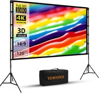 Towond 120 inch Portable Projector Screen & Stand