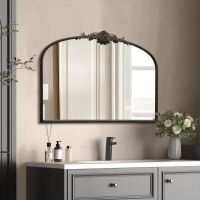 Baroque Traditional Ornate Arched Wall Mirror, 32" x 24"