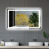 LED Bathroom Mirror 40"x 24" with Front and Backlight, Anti-Fog Dimmable