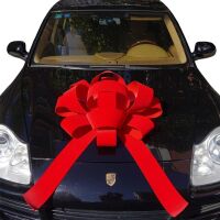 30" Red Velvet Car Bow
