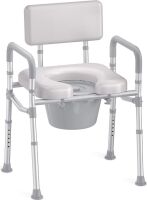 HOMLAND Bedside Commode with Padded Seat and Backrest
