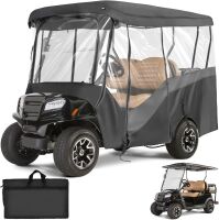 KEMIMOTO 4 Passenger Golf Cart Rain Cover with Clear PVC Windshield