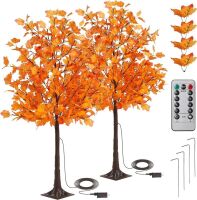 6FT Artificial Lighted Maple Tree, 2 Pack