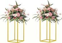 15.75inch Metal Flower Stand Gold Wedding Centerpieces, 2 Pack