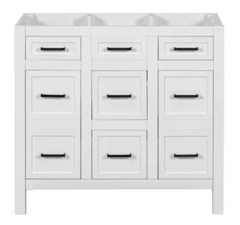 ModernLuxe 36inch White Bathroom Vanity without Top