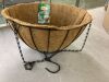 Vigoro Growers Medium Black Metal Hanging Round Planter with Coco Liner (14 in. L x 14 in. W x 7 in. H) - 3