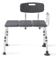 Medline Knockdown Transfer Bath Bench with Back, Microban Antimicrobial Protection