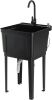 VINGLI Freestanding Utility Sink with Stainless Steel Faucet, 19.7"W x 18.9"D x 33"H, Black