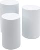 Metal Cylinder Pedestal Display Stands, 3 pc
