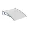 VINGLI 40-in W x 40-in D x 10-in H Polycarbonate Clear Board and Grey Bracket Patio Door Awning