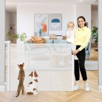 42 Inch Extra Tall Retractable Baby Gates with Reinforced Strips 55 Inch Wide