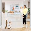 42 Inch Extra Tall Retractable Baby Gates with Reinforced Strips 55 Inch Wide
