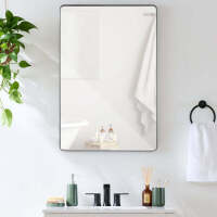 2-Way Rectangle Wall Mirror w/ Rounded Corners, Anti-Blast Film - 24x36in