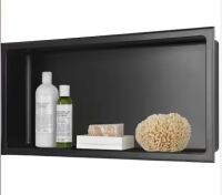 AKDY 24 in. W x 12 in. H x 4 in. D 18-Gauge Bathroom Shower Niche in Matte Black