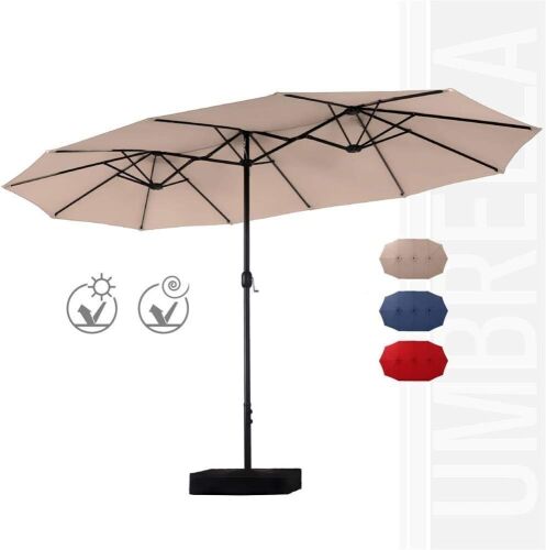 15ft Large Patio Umbrella Double-Sided