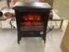 TURBRO Suburbs 18in. Freestanding Electric Quartz Fireplace Stove Furnace, Realistic Dancing Flame Effect and Thermostat, Black - 2