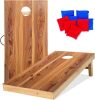 UKASE Solid Wood Regulation Size Cornhole Set Portable Bean Bags Toss Game with Durable Wood Grain Printed Surface and Underneath for Indoor and Outdoor