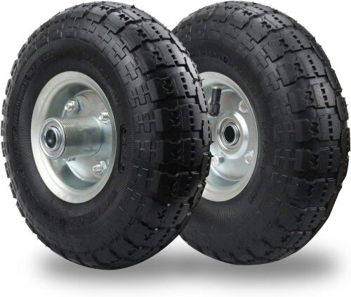 (2 Pack) RRQ 10 Inch Pneumatic Wheel 4.10/3.50-4 Tire, 10" Pneumatic Wheels