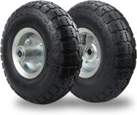 (2 Pack) RRQ 10 Inch Pneumatic Wheel 4.10/3.50-4 Tire, 10" Pneumatic Wheels