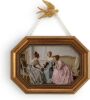 Zelvix Vintage Wall Art Framed, Gold Framed Wall Art Decor, Gossip Classical Vintage Painting Prints, 8"x12" Picture Frame for Living Room Bathroom Kitchen Bedroom
