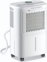 ASAHWo 2500 Sq.Ft Dehumidifier for Basement Home, ASAHWo 34 Pints Dehumidifier with Drain Hose, Quiet Portable Dehumidifiers for Bathroom Large Room, Bedroom, Auto Defrost,Smart Humidity Control,24H Timer