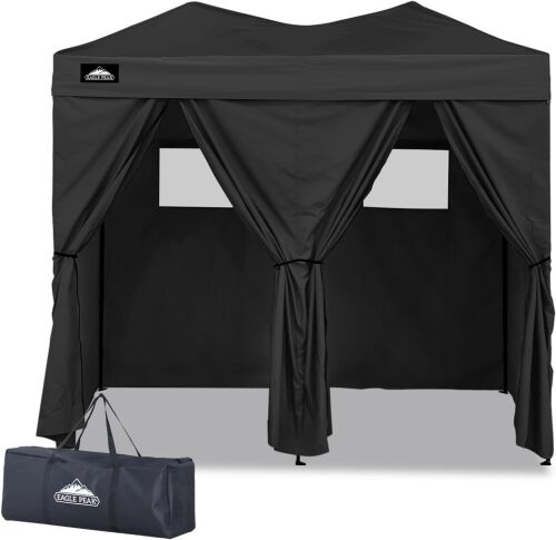 EAGLE PEAK Outdoor Changing Room 8x4, 2 Room Pop Up Portable Changing Room, Sun Shelter, Pop Up Changing Tent for Beach or Pool, Portable Dressing Room for Photoshoots