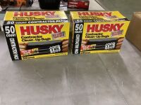 Lot of (2) Husky 42 Gal. Contractor Bags 50ct