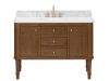 Home Decorators Collection Collette 48 in. Single Sink Cinnamon Oak Bath Vanity with White Carrara Marble Top