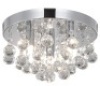 3 Light Small Crystal Flush Mount Ceiling Light, E-Commerce Return, Sold as is